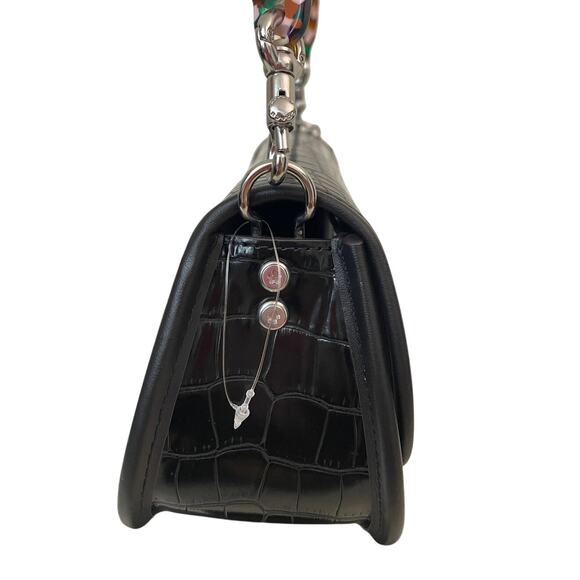 Coach Coachtopia Wavy Black Croc-Embossed Leather Shoulder/Crossbody NWT - Picture 12 of 12